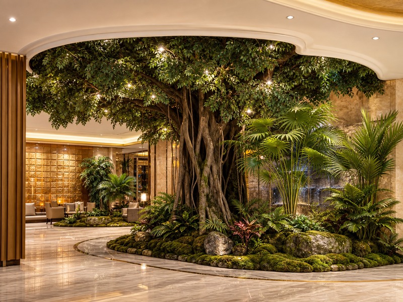 Hotel lobby trees