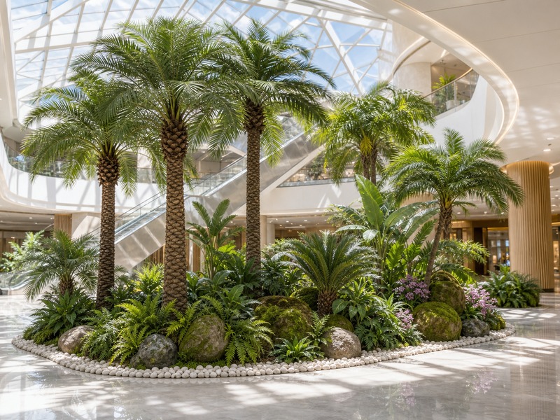 Mall atrium trees
